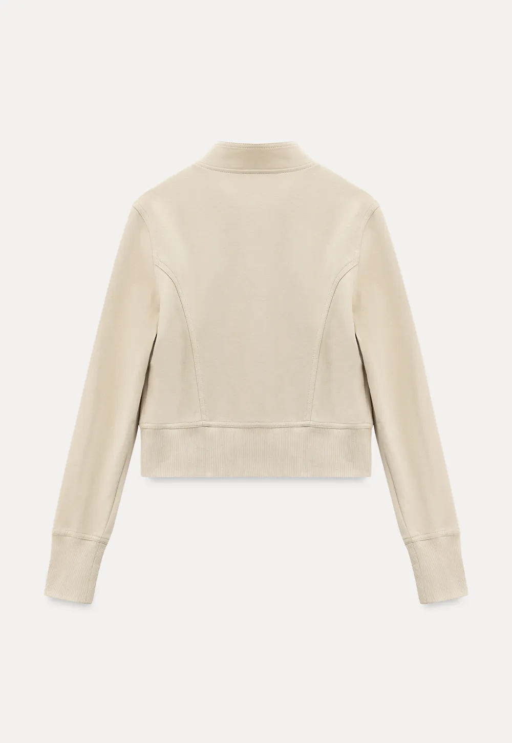 Short jacket with button front and ribbed cuffs