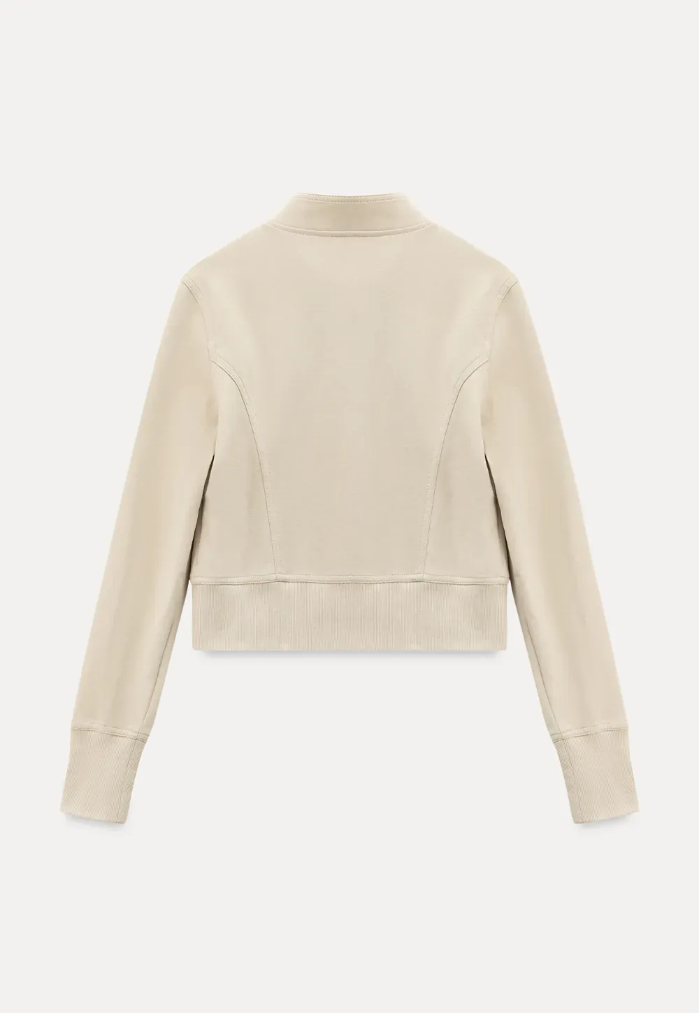 Short jacket with button front and ribbed cuffs