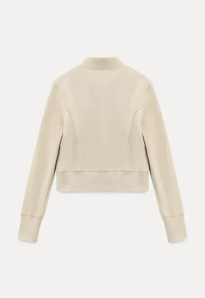 Short jacket with button front and ribbed cuffs