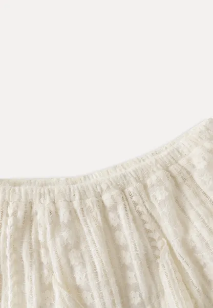 Lace Layered Ruffle Skirt Women Vintage