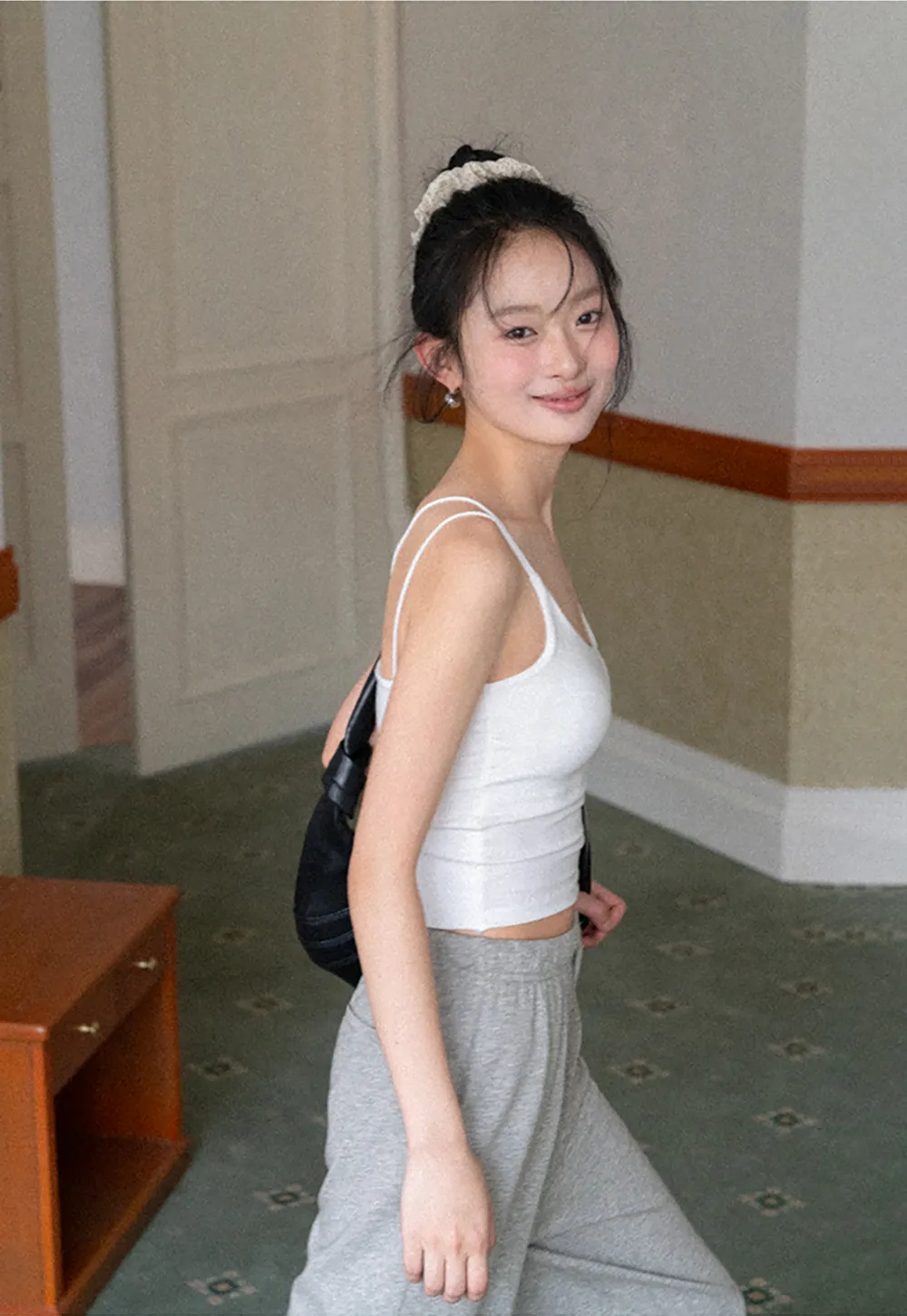 Wide Leg Drawstring Waist Casual Pants