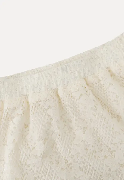 Lace Tiered Skirt with Ruffle Detail