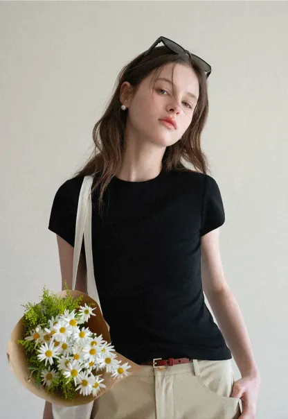 Slim Fit Short Sleeve Crew Neck T Shirt