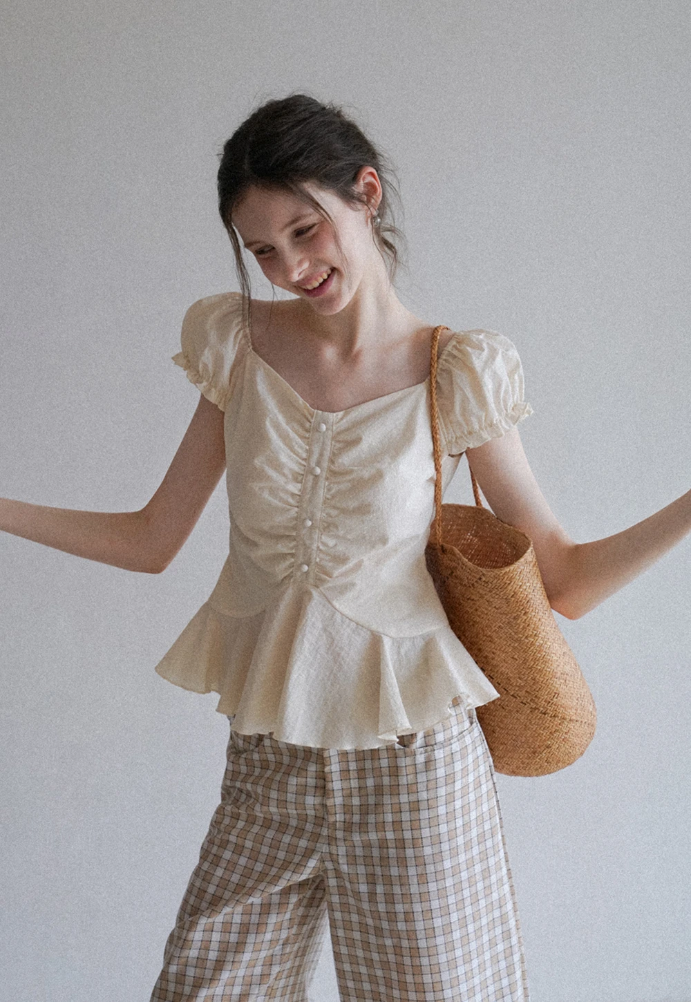 Women’s Puff Sleeve Peplum Top