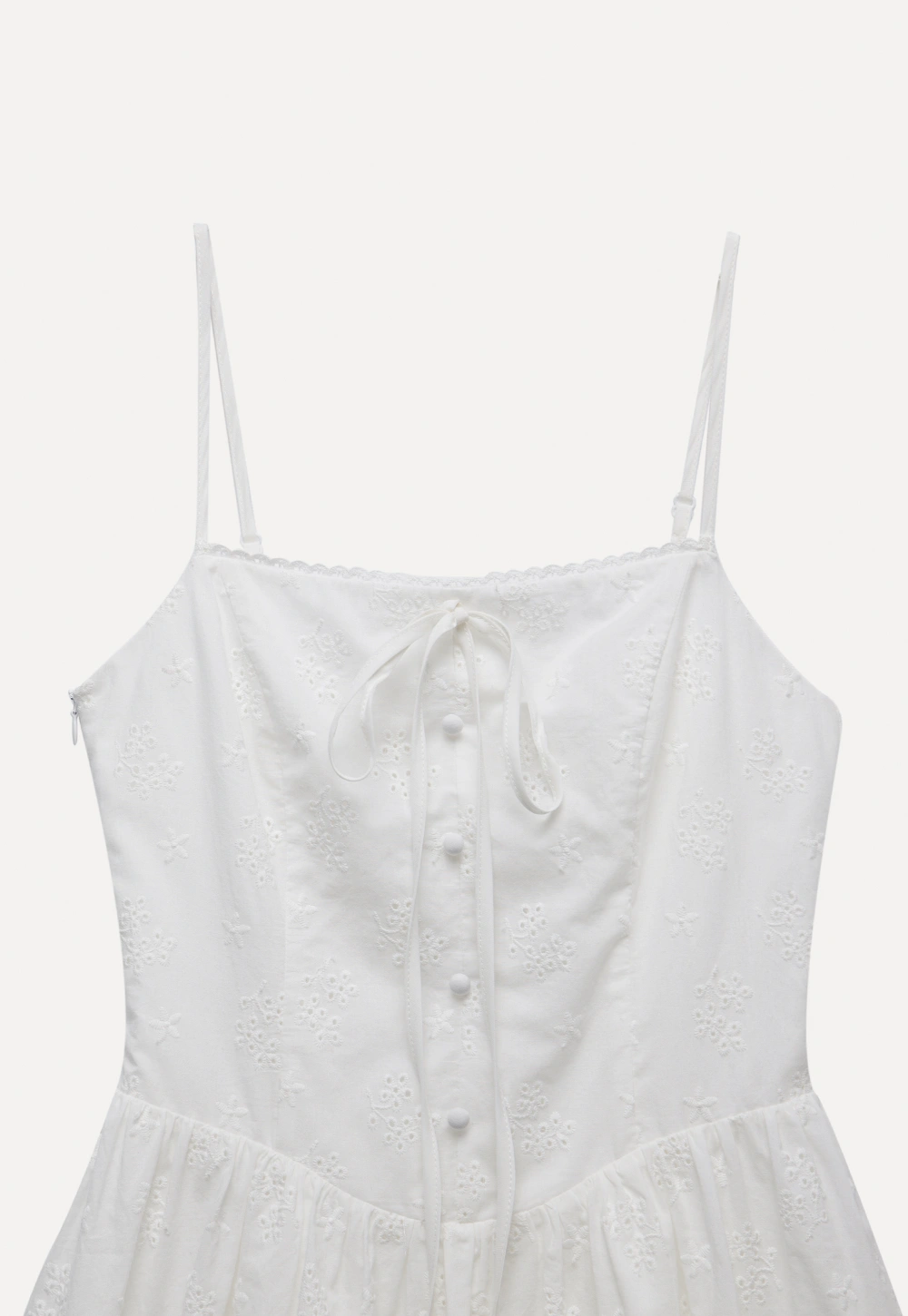 Women's Eyelet Tie-Front Button Cami Sundress