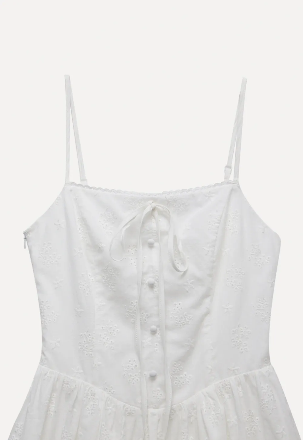 Women's Eyelet Tie-Front Button Cami Sundress