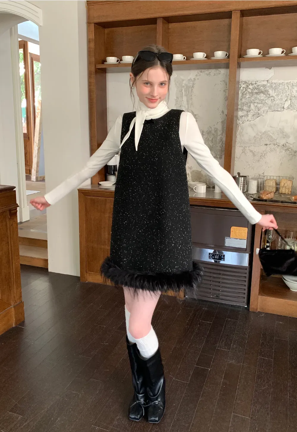 Tie Neck Long Sleeve T-Shirt Top