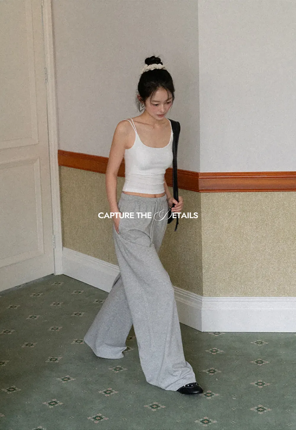 Wide Leg Drawstring Waist Casual Pants