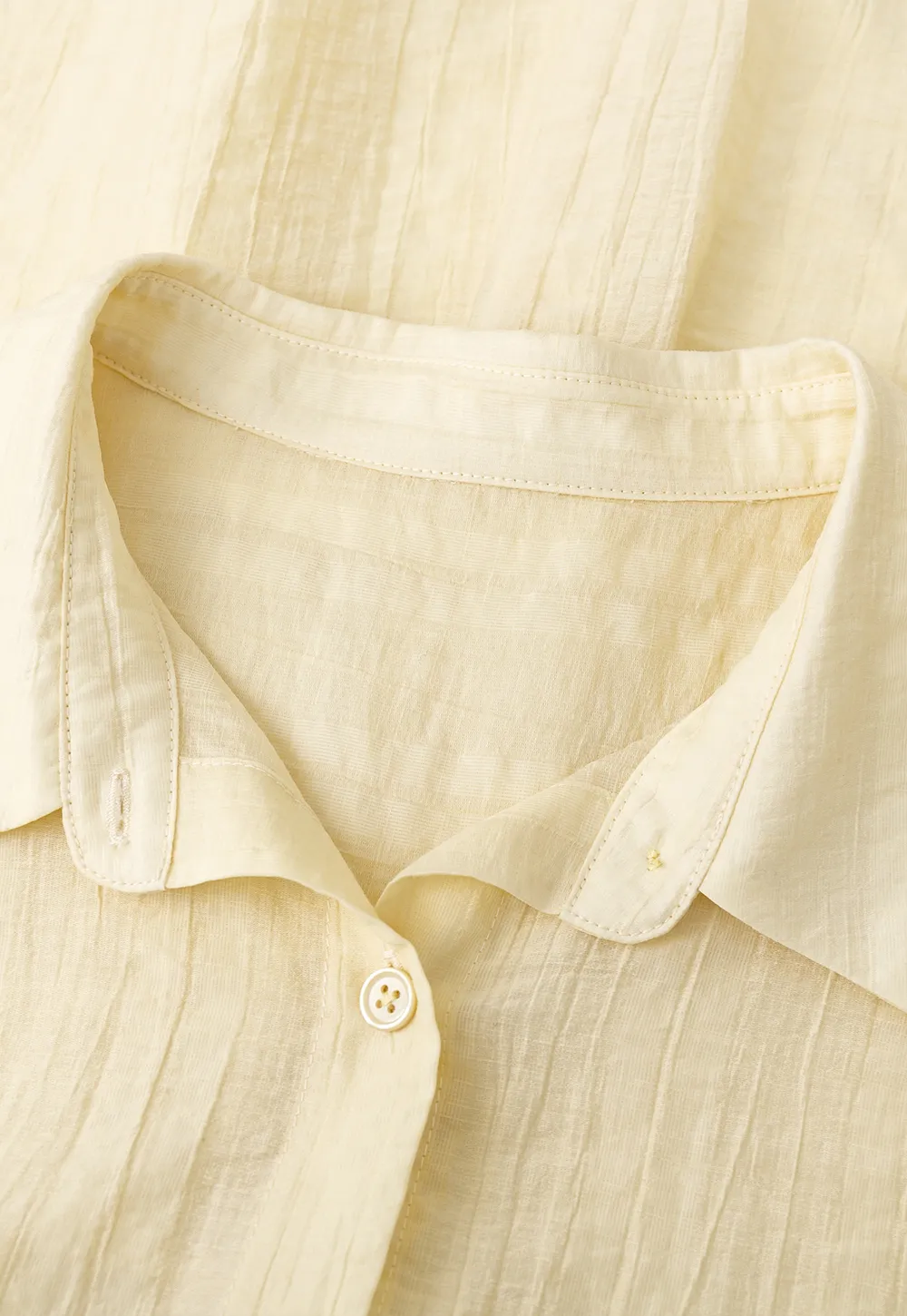 Lightweight Button Up Shirt with V Neck and Long Sleeves