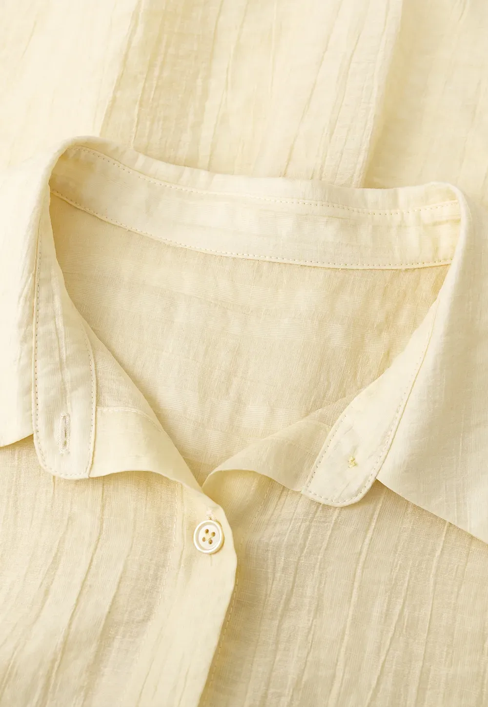 Lightweight Button Up Shirt with V Neck and Long Sleeves