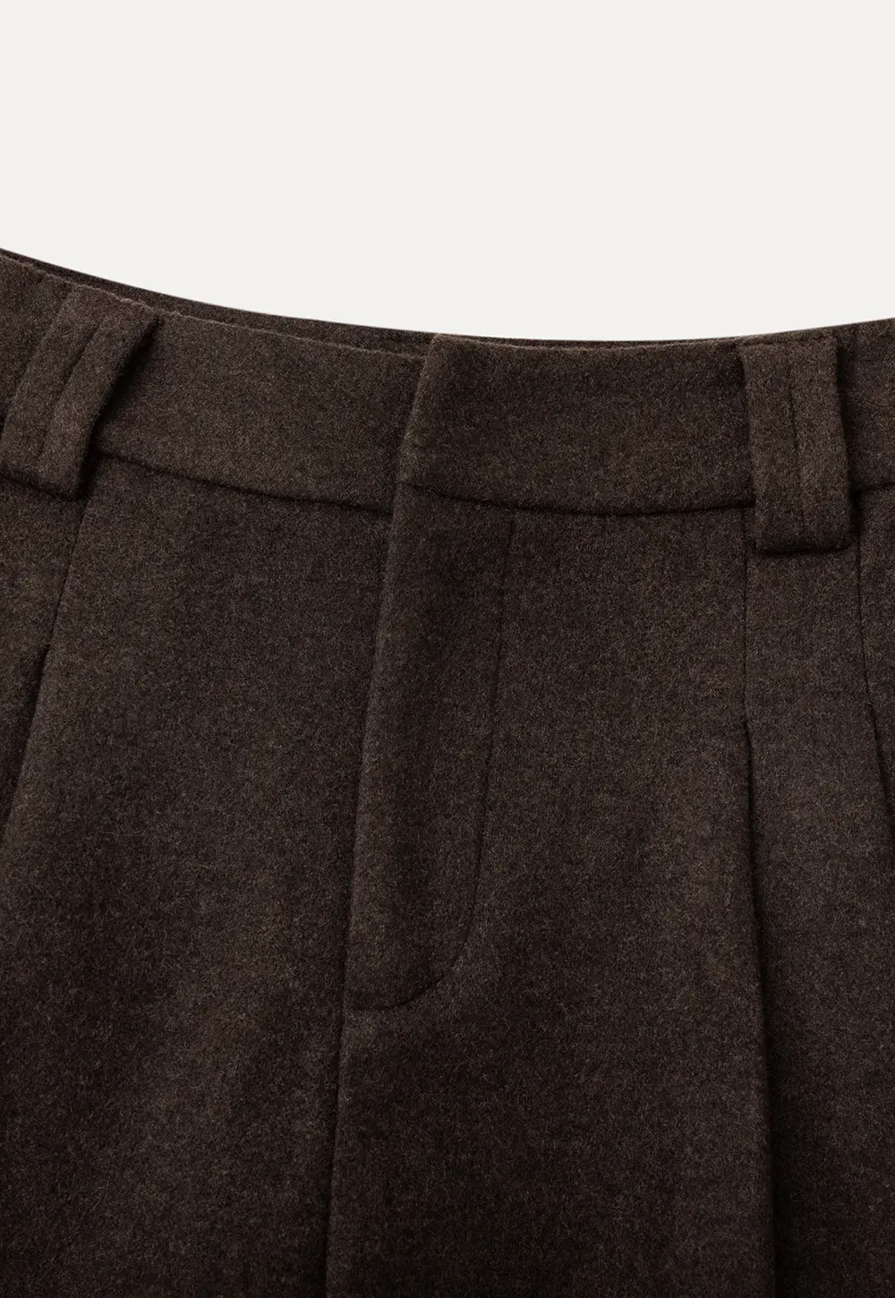 Wide leg pleated casual pants with high waist design