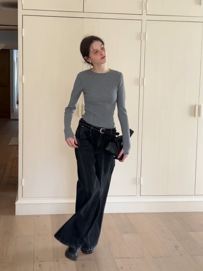 Women Basic Ribbed Sweater for Layering