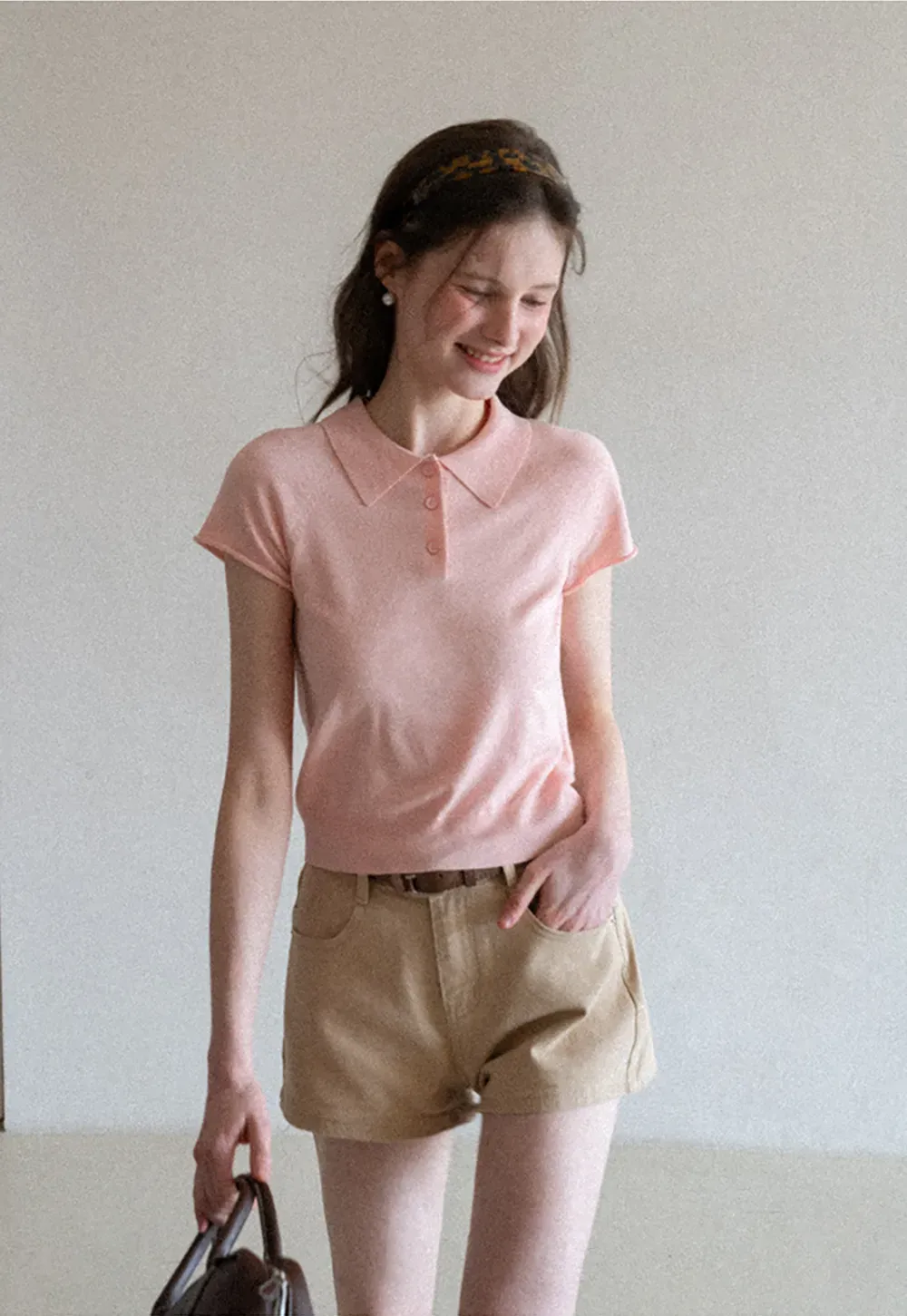 Short Sleeve Knit Polo Shirt