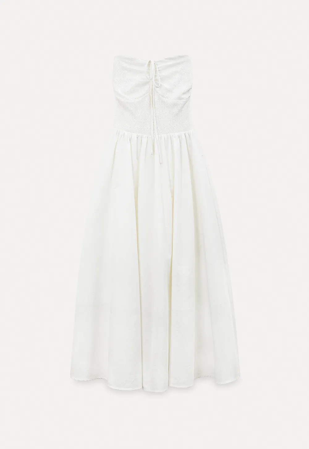 Strapless Maxi Dress with Front Bow Detail