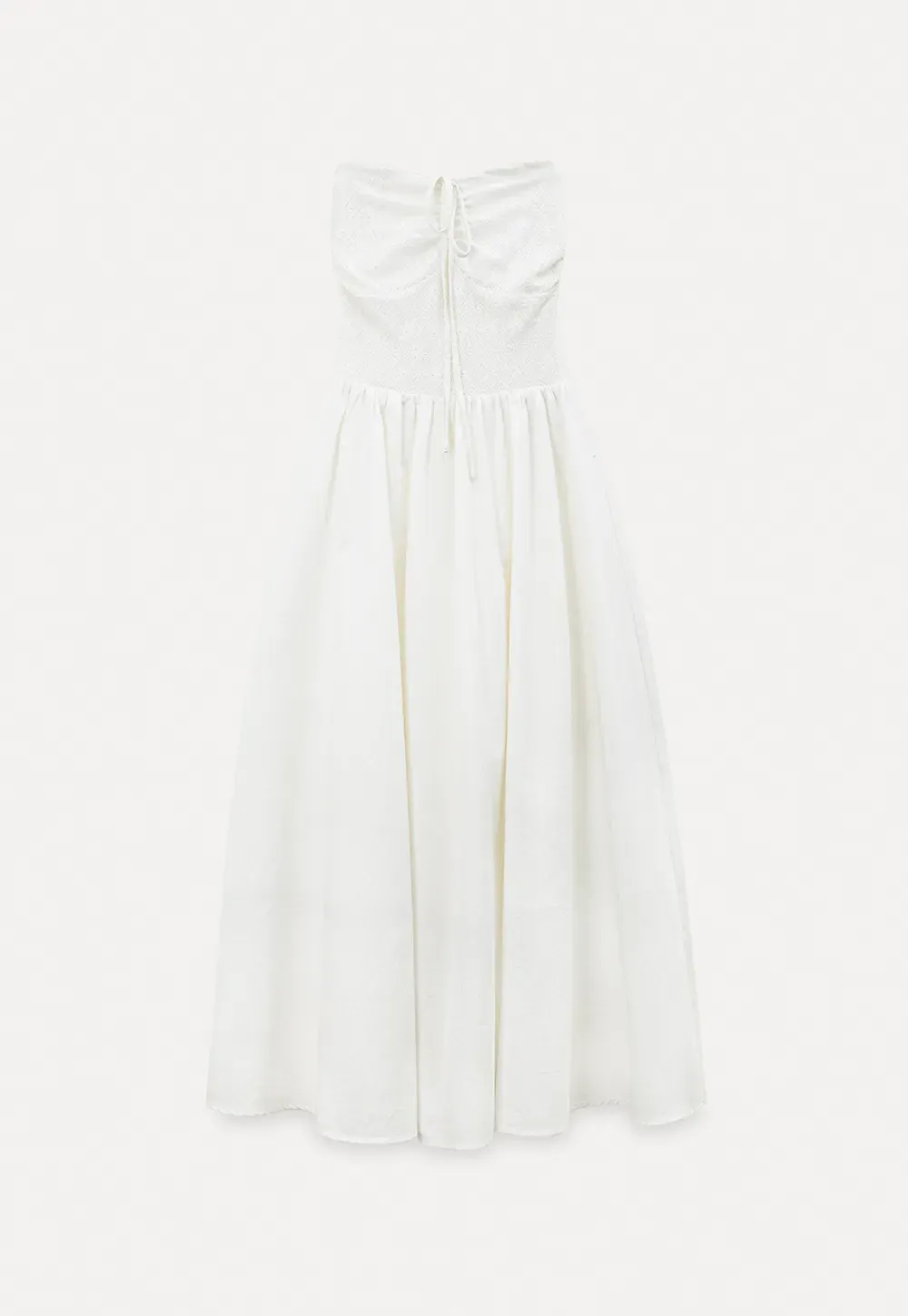 Strapless Maxi Dress with Front Bow Detail