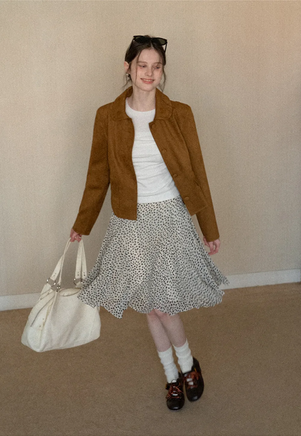 Flowing hem leopard print skirt with ruffle details