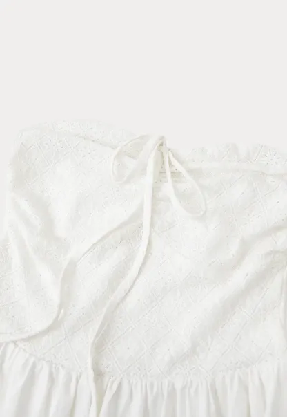 Strapless Maxi Dress with Front Bow Detail