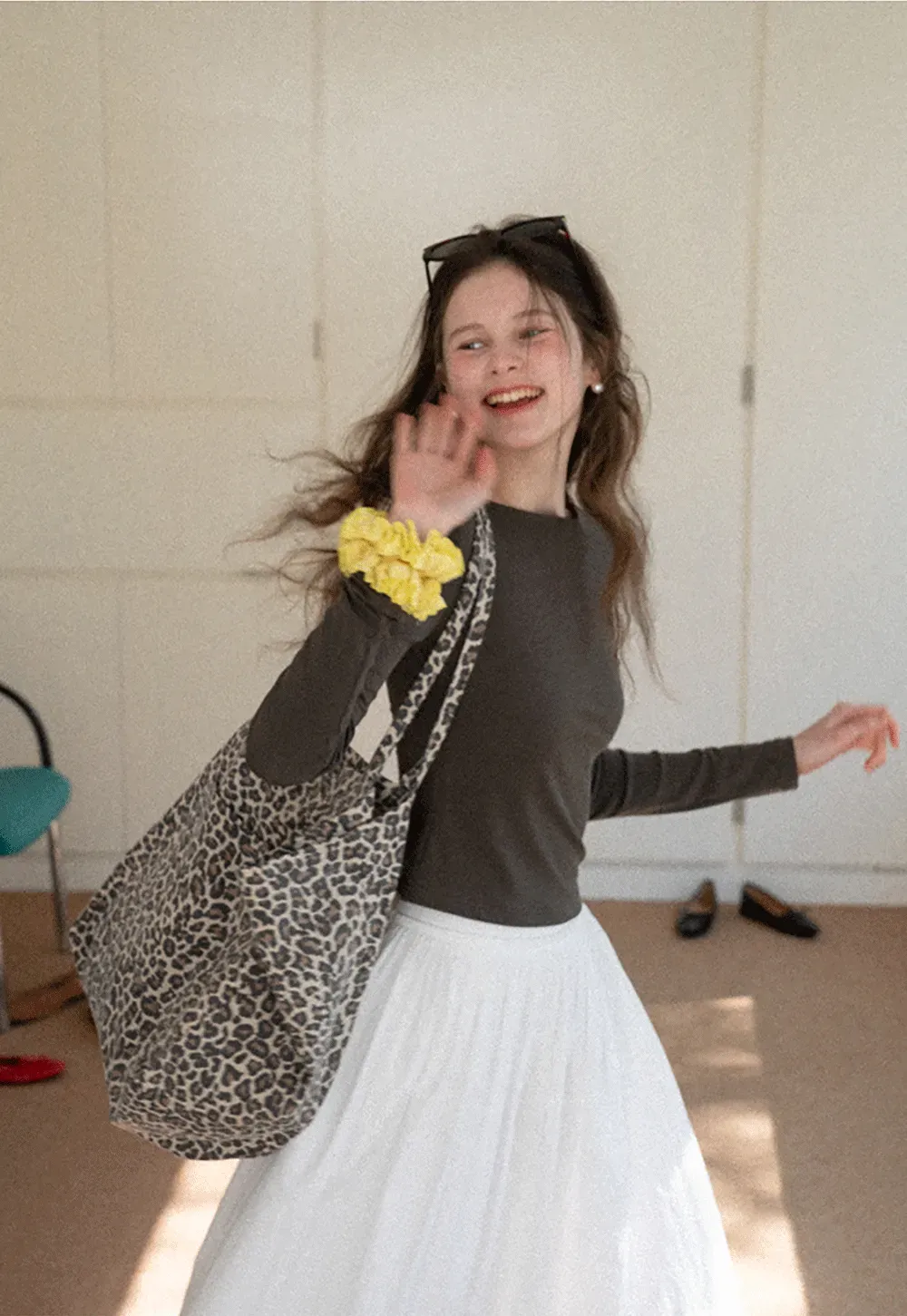 long sleeve boat neck slim fit top