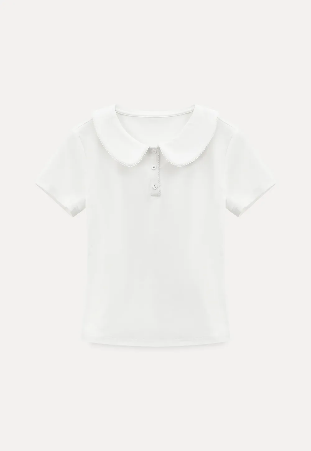 Short Sleeve Collared Button Front T Shirt