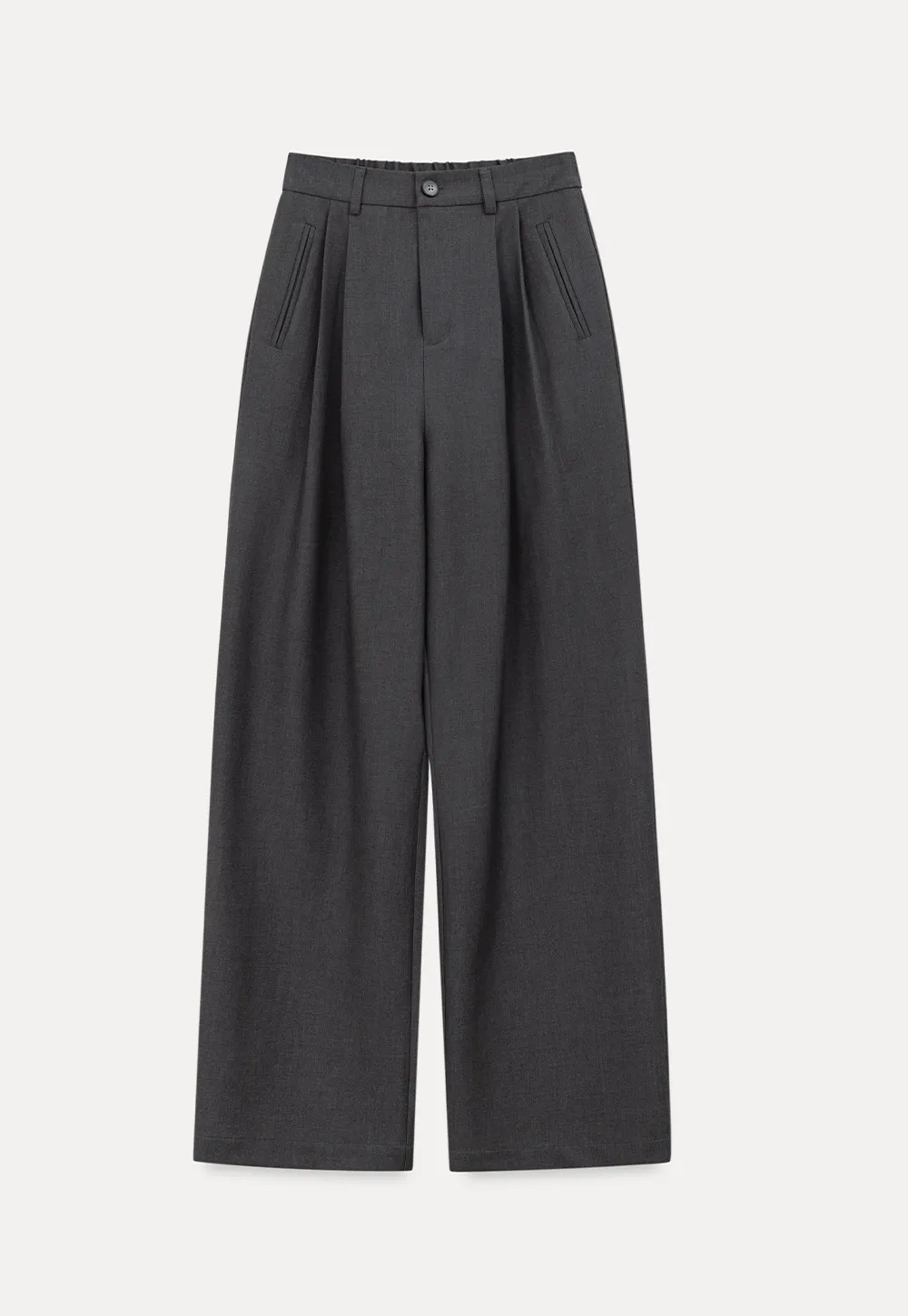 Wide Leg Pleated Casual Pants