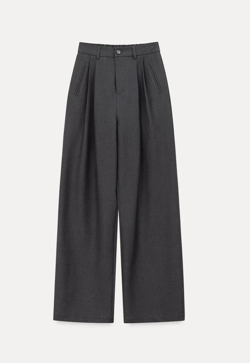 Wide Leg Pleated Casual Pants