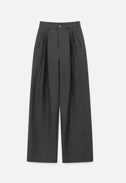 Wide Leg Pleated Casual Pants