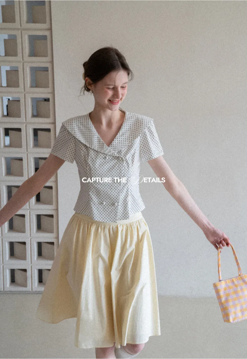 A-line pleated midi skirt with waistband