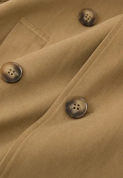 Double Breasted Short Jacket with Belted Waist