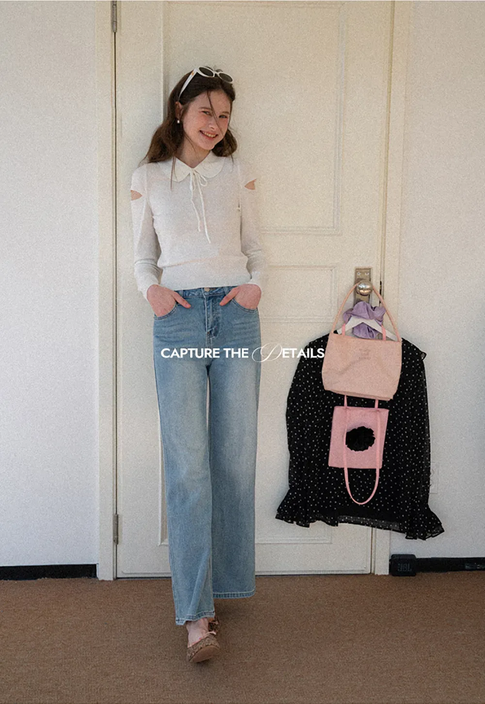 Elegant Knit Sweater with Bow Detail and Cutout Sleeves