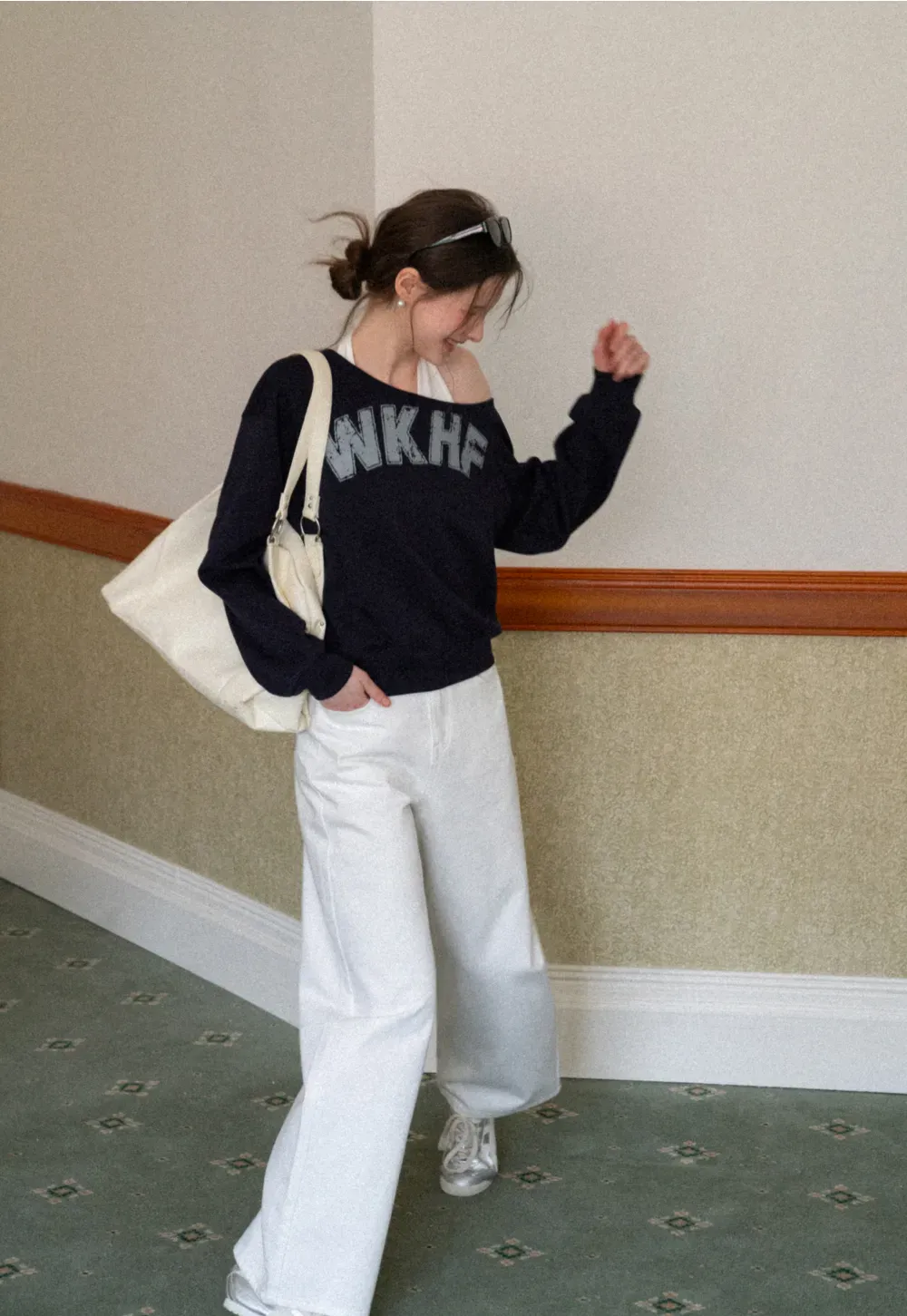 Off Shoulder Sweatshirt with Halter Top