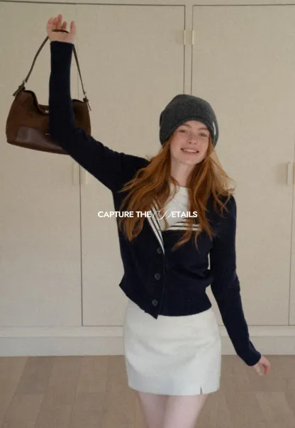 Elegant Basic Knit Sweater with Ribbed Hem and Sleeves