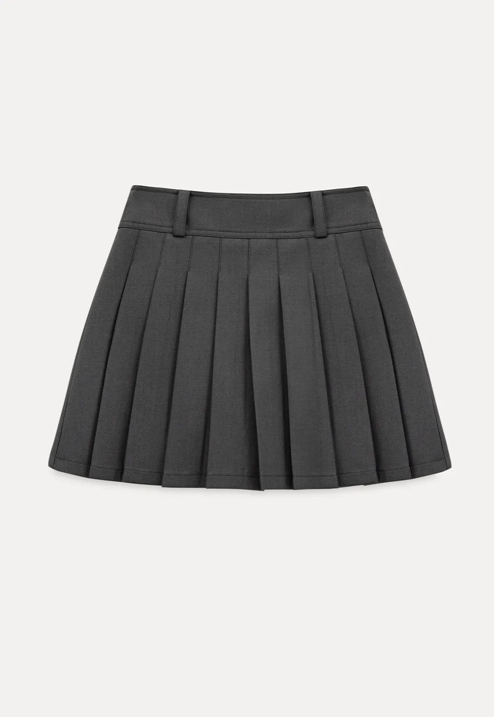 Pleated skirt with high waist and flared hem