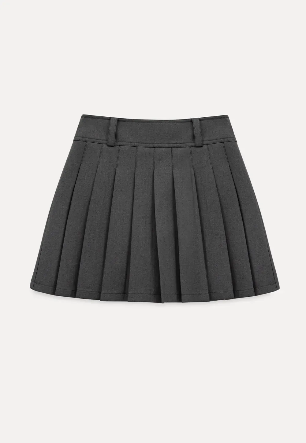 Pleated skirt with high waist and flared hem
