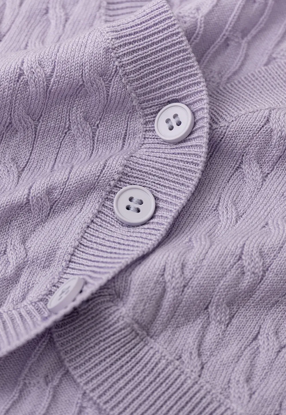 Short Sleeve Cable Knit Cardigan with Button Closure