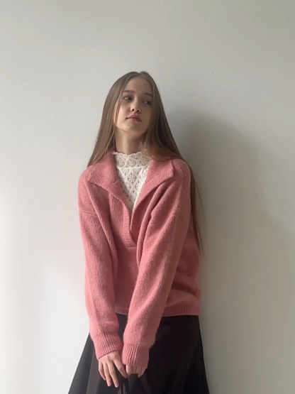 Cozy Half-Zip Sweater with Ribbed Details for Women