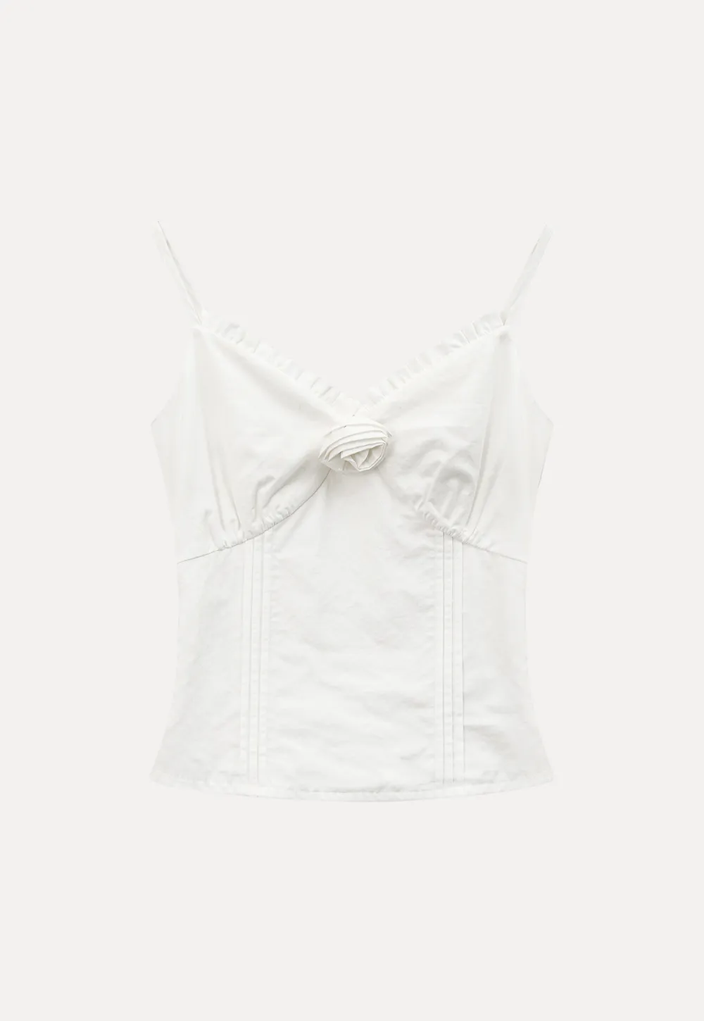 V neck sleeveless dress with floral embellishment