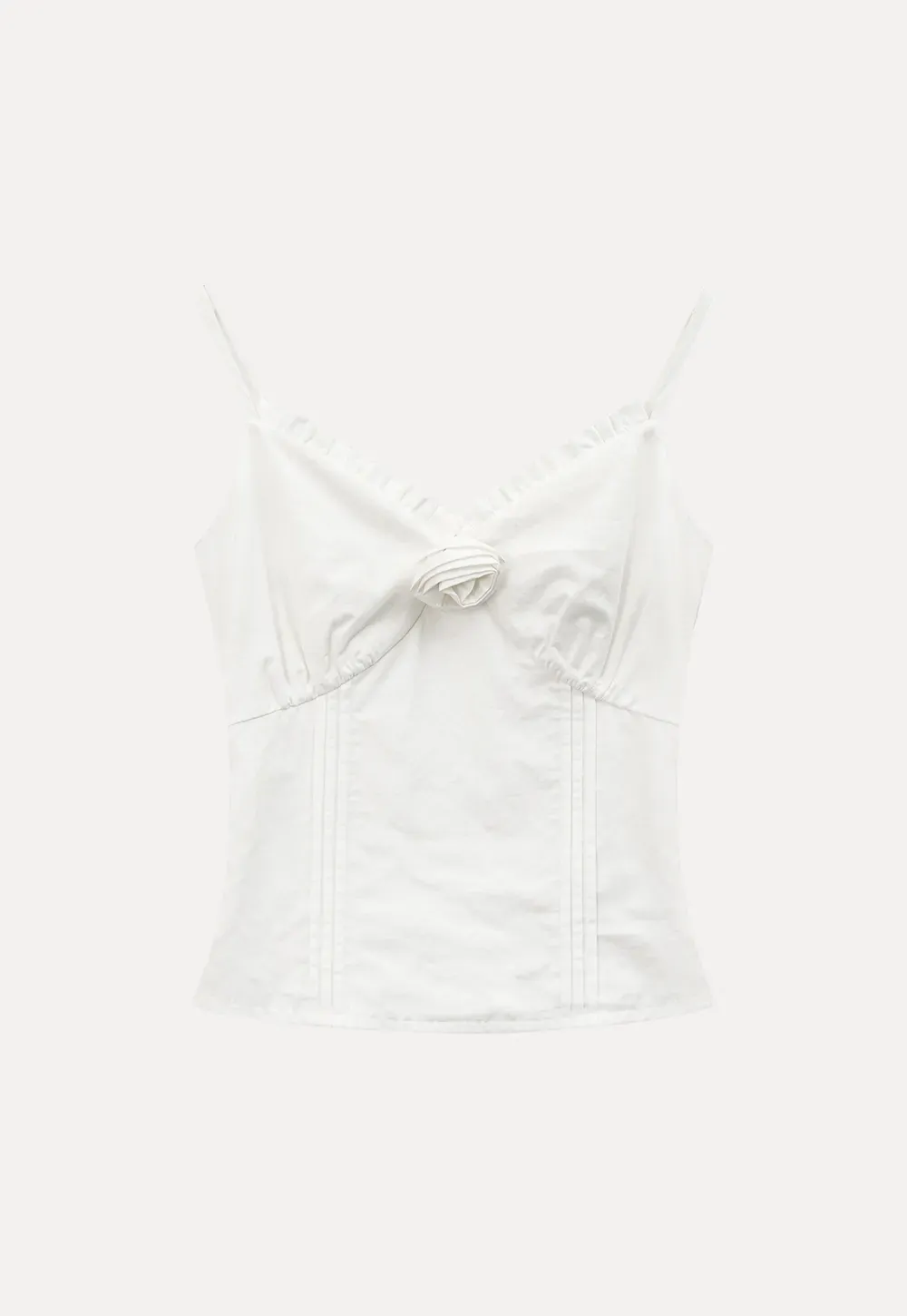 V neck sleeveless dress with floral embellishment