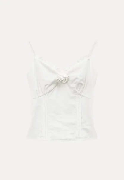 V neck sleeveless dress with floral embellishment