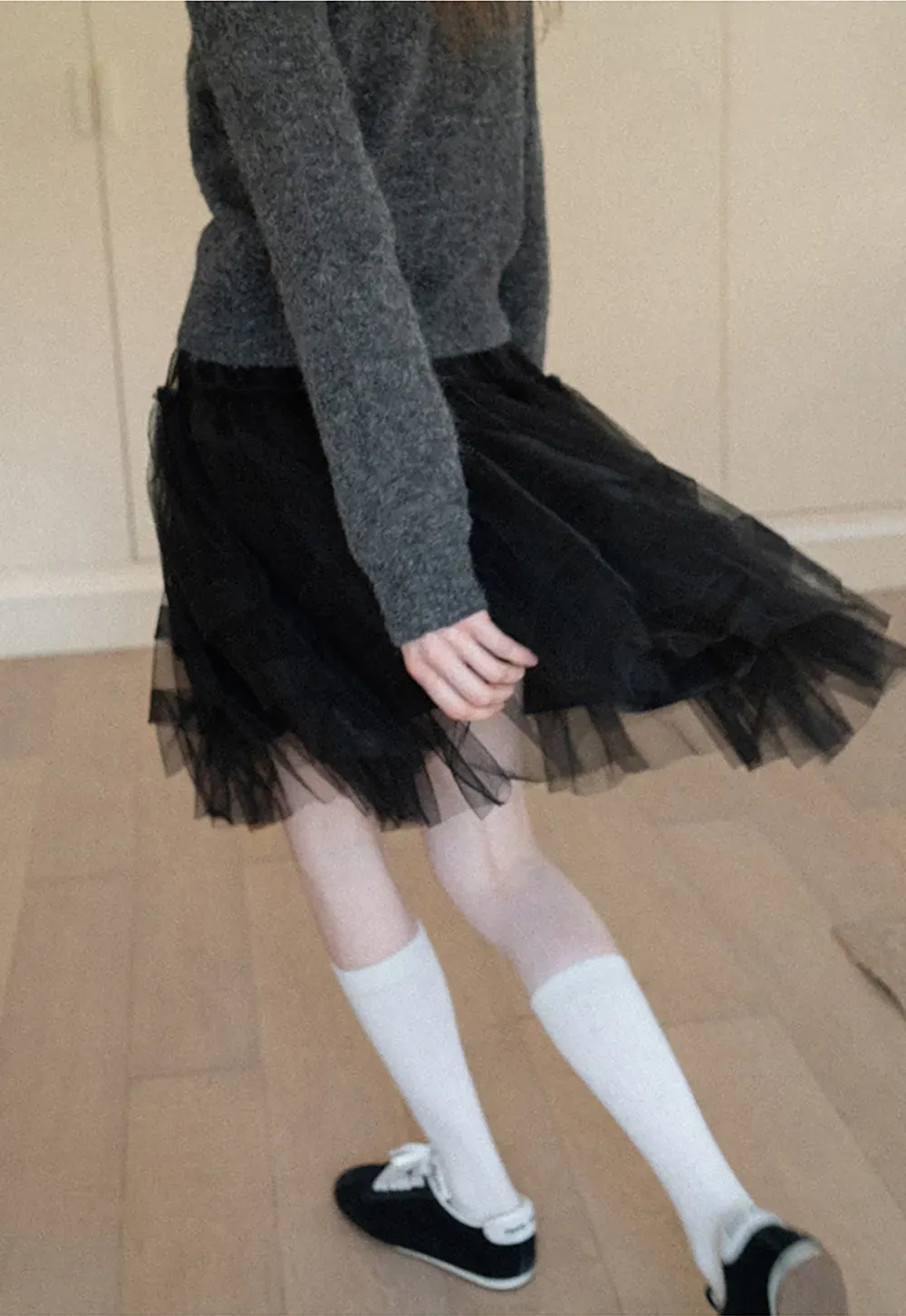 fluffy layered tulle skirt with elastic waistband