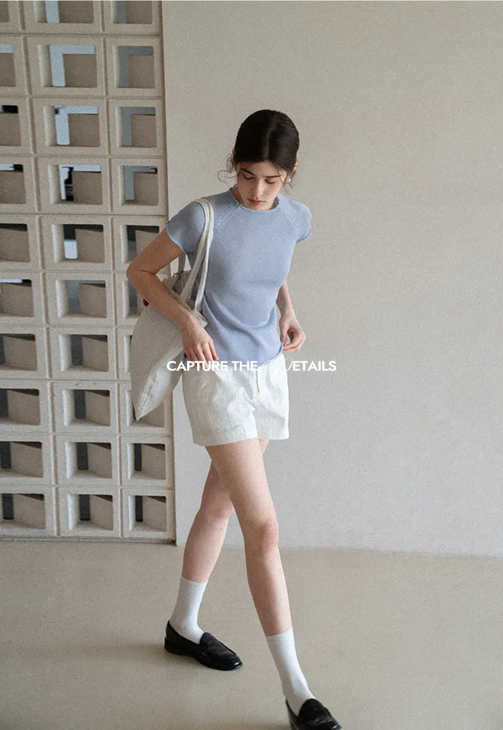 Short Sleeve Ribbed Knit Top with Raglan Sleeves