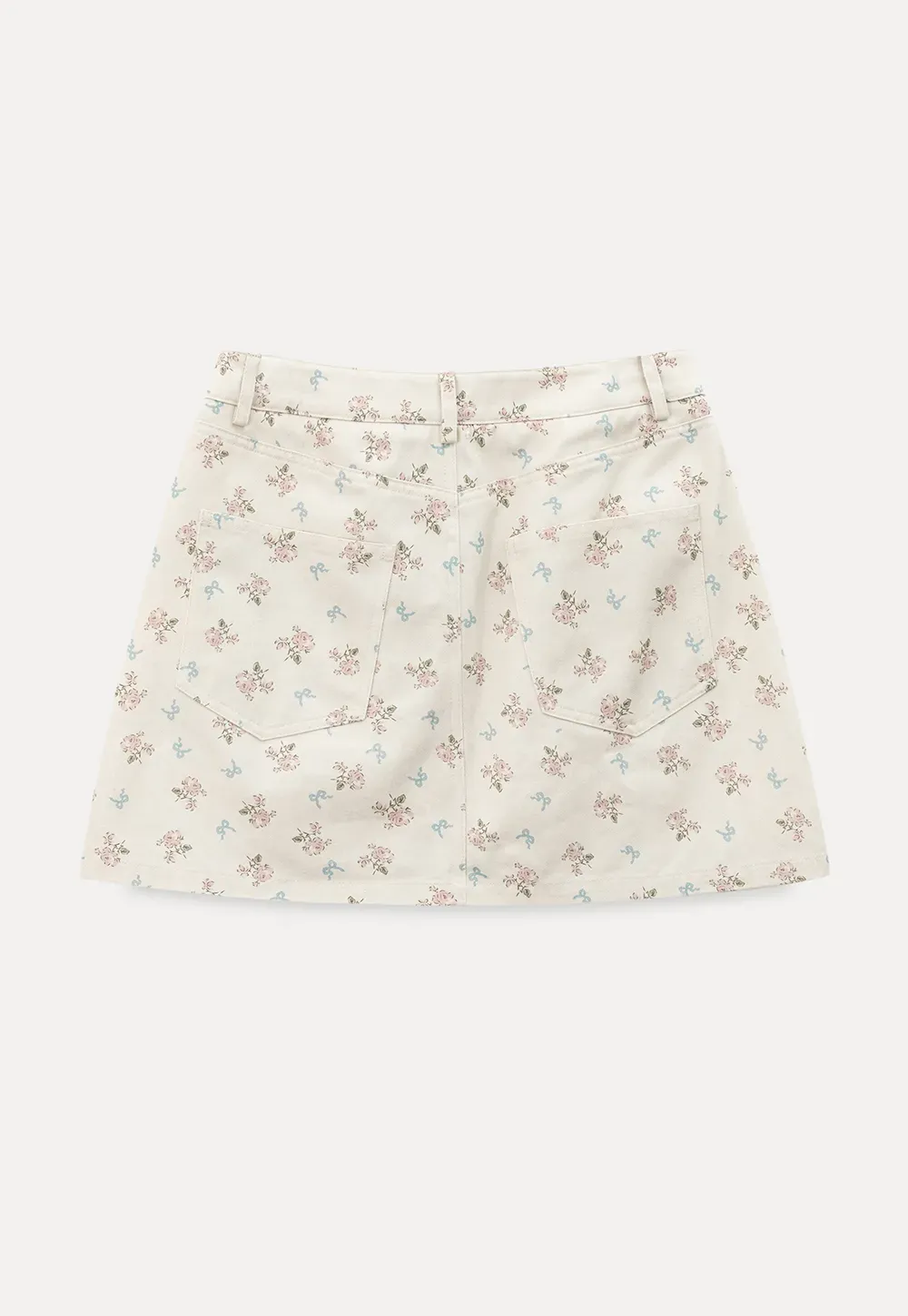 Floral Print Mini Skirt with Front Pockets