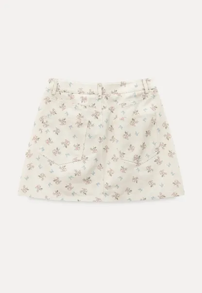 Floral Print Mini Skirt with Front Pockets