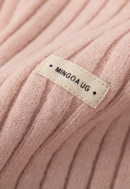 Ribbed Knit Cropped Sweater with Branding