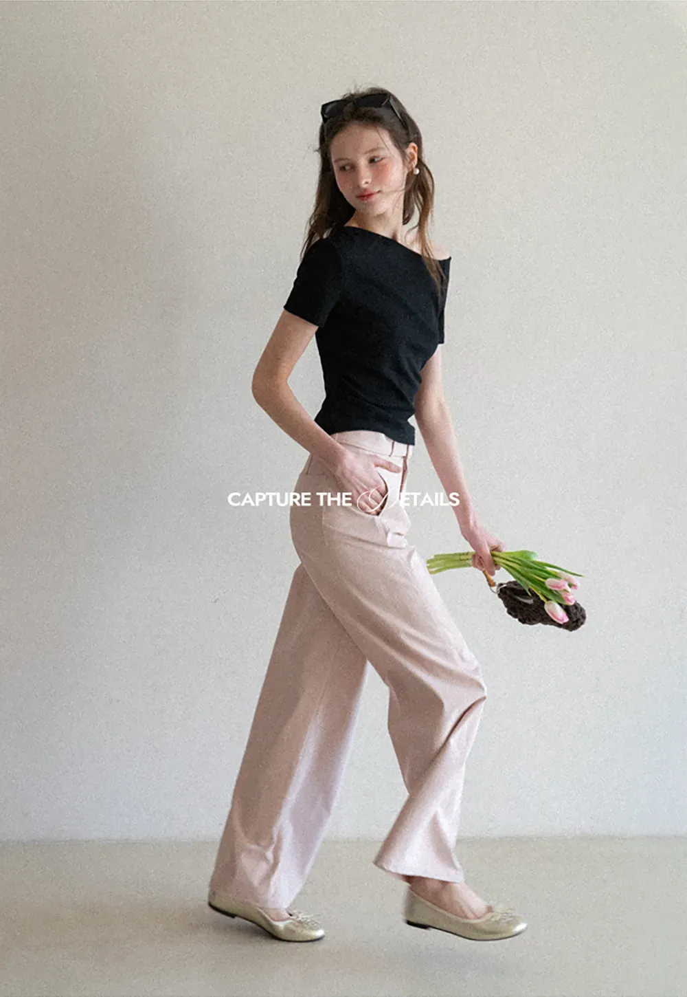 Off shoulder short sleeve fitted t shirt