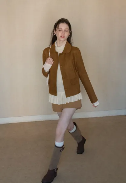 floral dot long sleeve top with ruffle hem