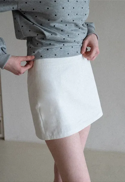 A-line mini skirt with clean lines and simple design