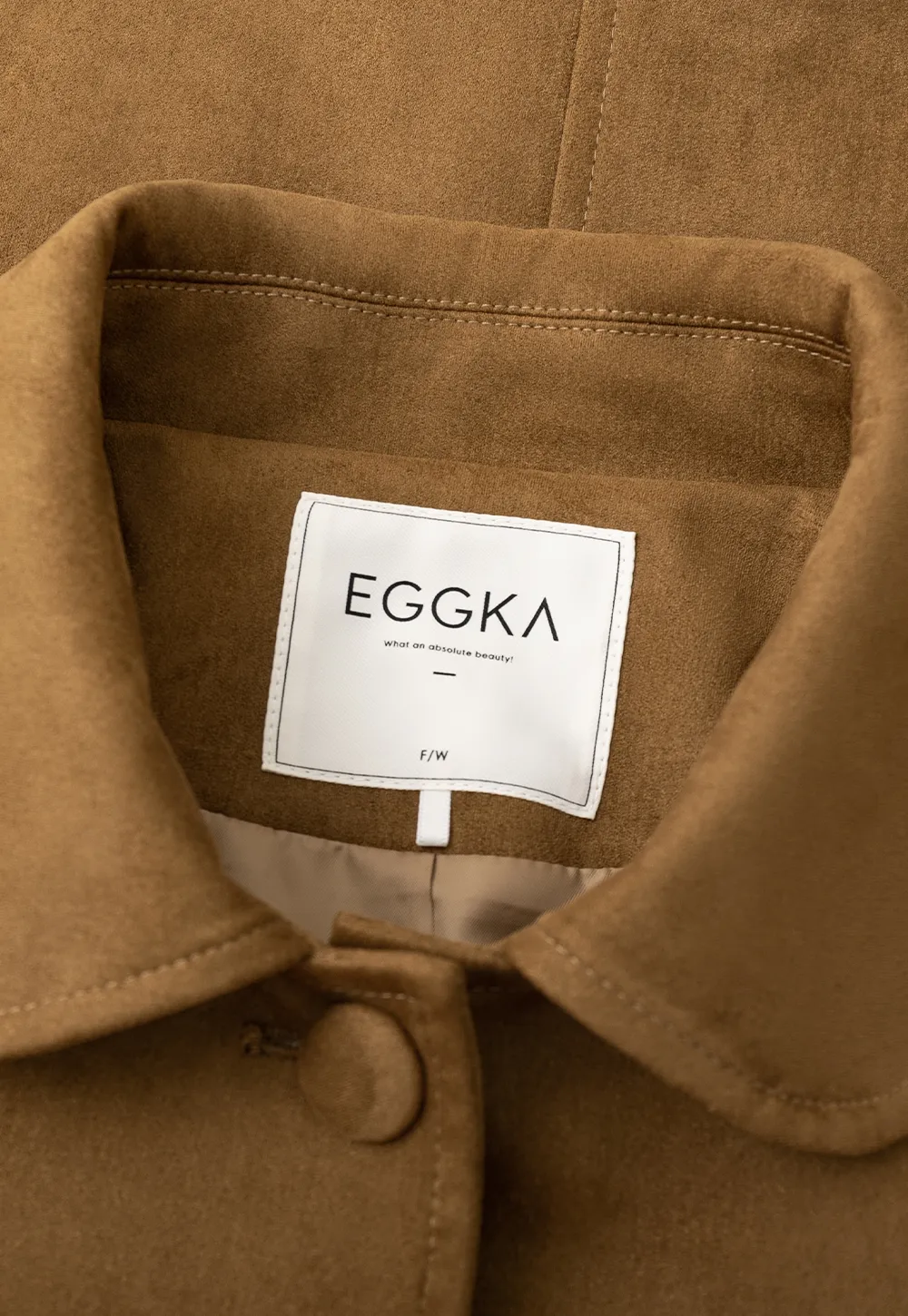 Soft Faux Suede Jacket with Button Closure and Collar Design