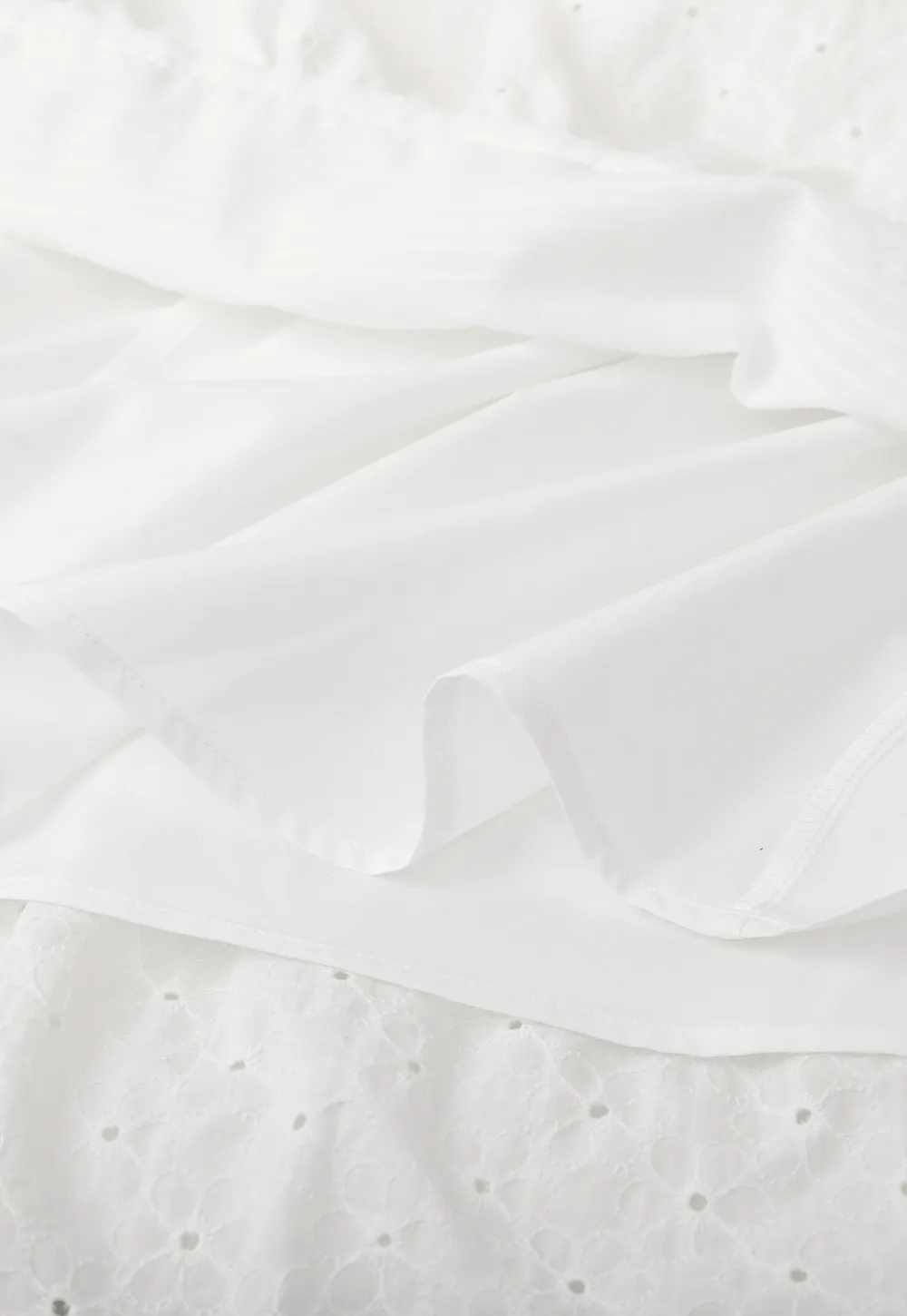 Tiered Ruffled Eyelet Maxi Skirt