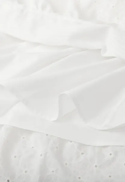 Tiered Ruffled Eyelet Maxi Skirt