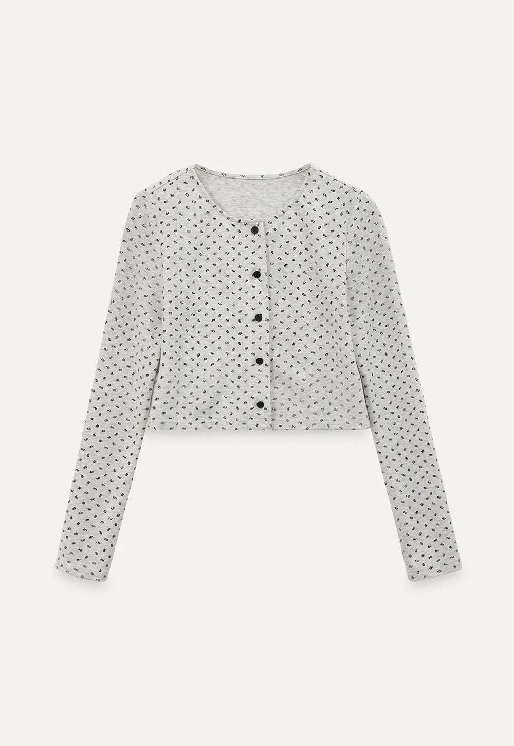 Polka dot dress with lace trim and matching cardigan